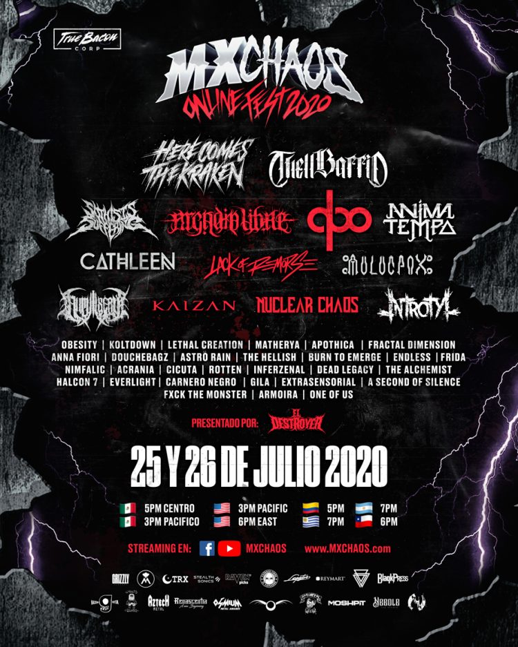 Lineup for 2020's MxChaos Online Fest